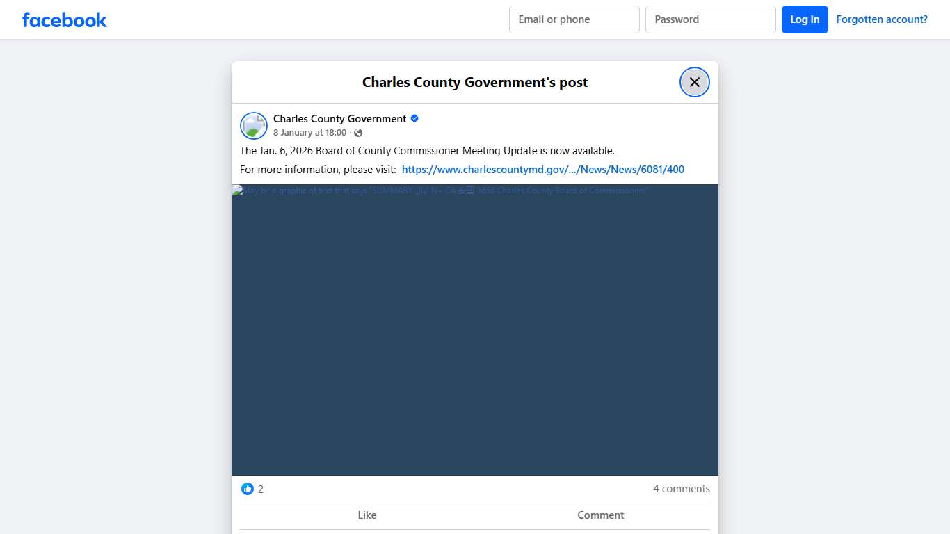 The Jan. 6, 2026 Board of... - Charles County Government Facebook
