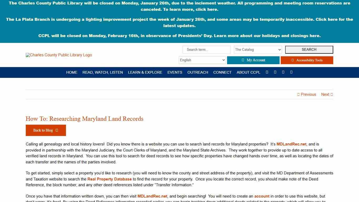 How To: Researching Maryland Land Records – Charles County Public Library